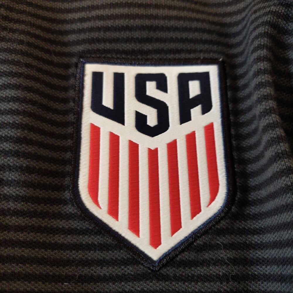 NIKE Team USA Polo Women's XL Collared Black Gray Striped Short Sleeve Buttons - Picture 11 of 16